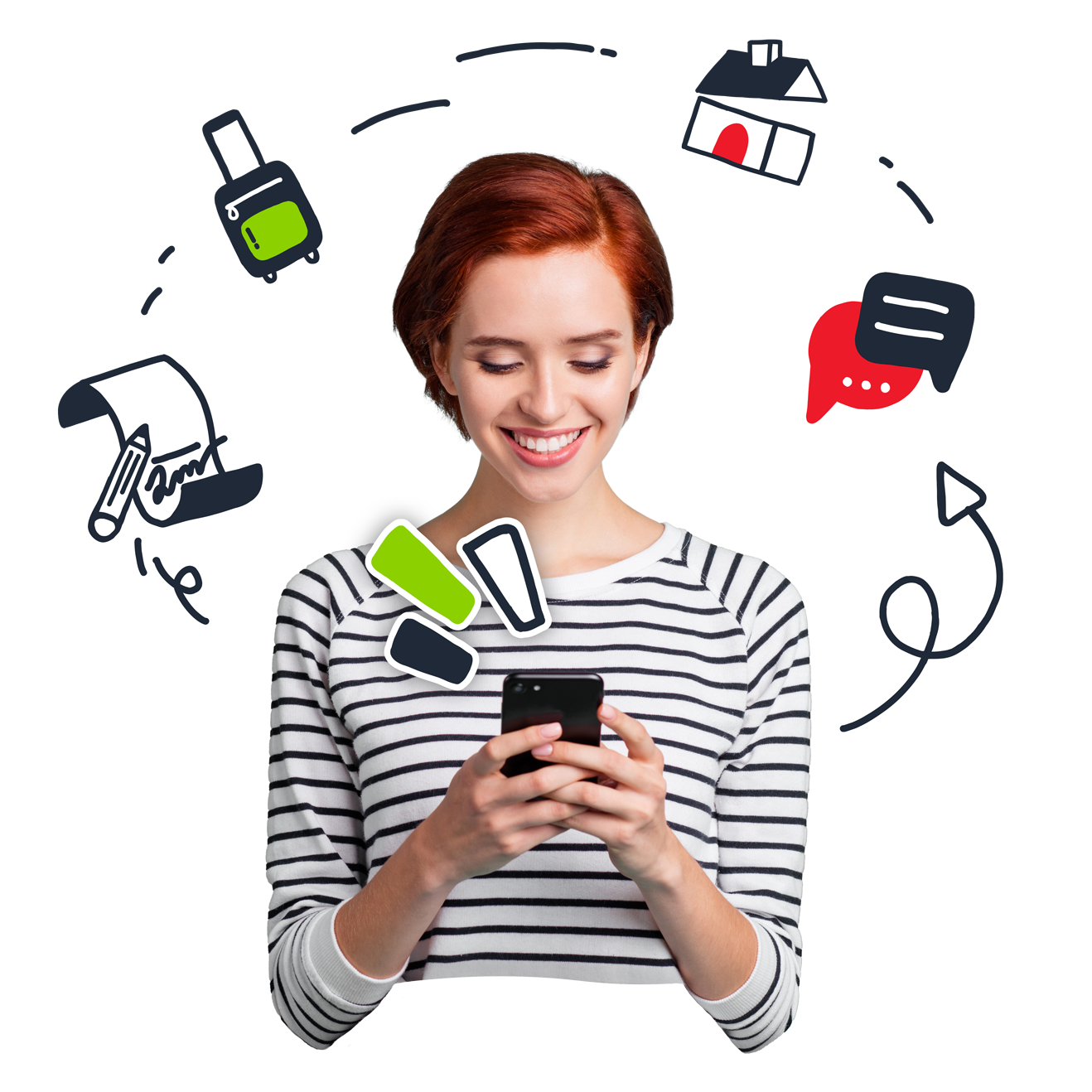 Frau am Handy